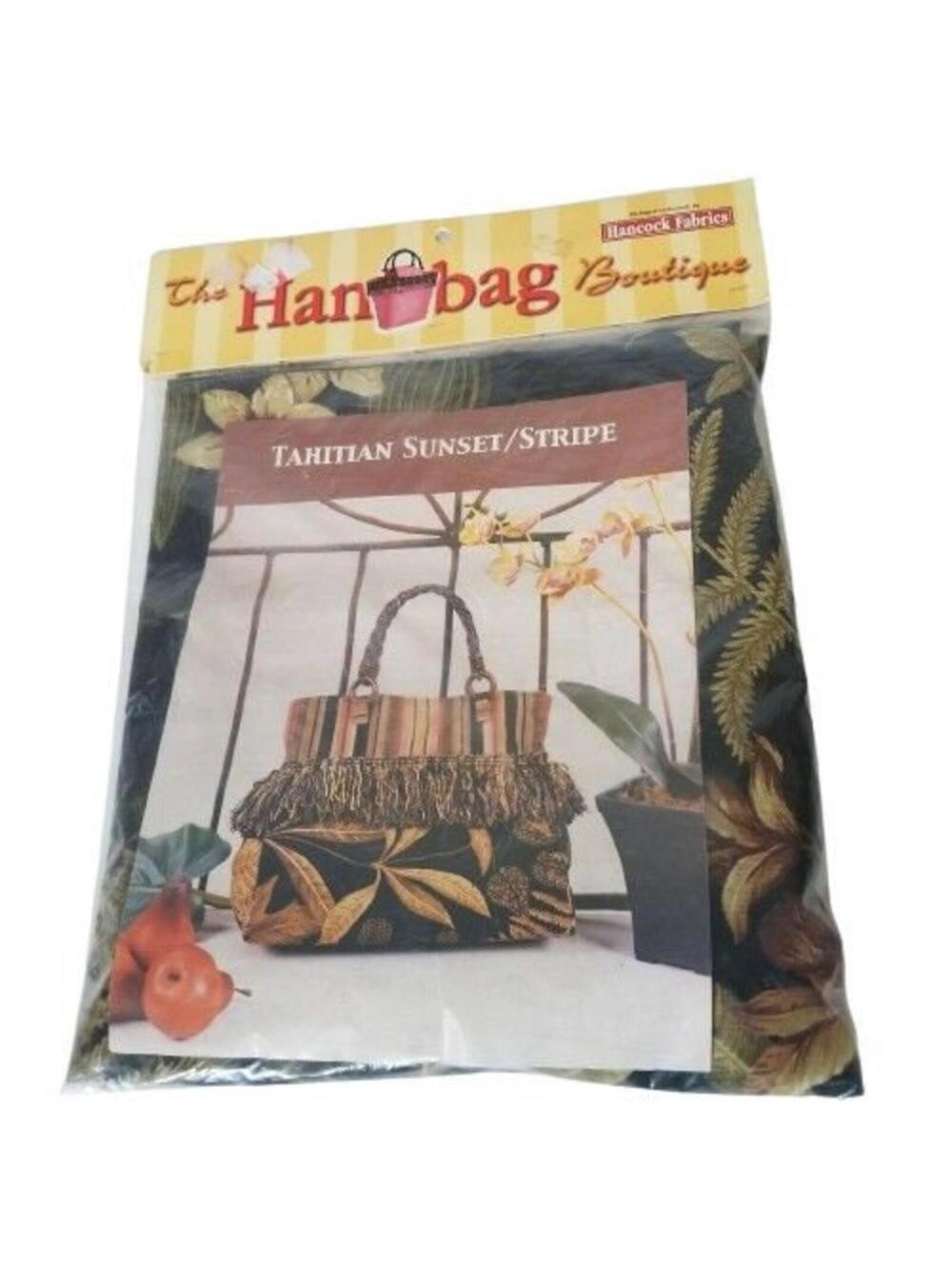 Hancock Fabrics The Handbag Boutique Tahitian Sunset Stripe Purse Kit #2 New